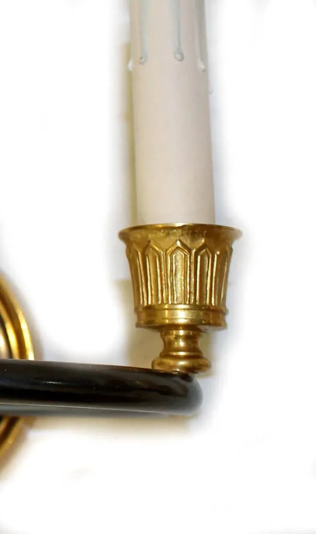 1960s Vintage Maison Bagues French Empire Style Lion Dore Wall Sconces - A Pair - 6