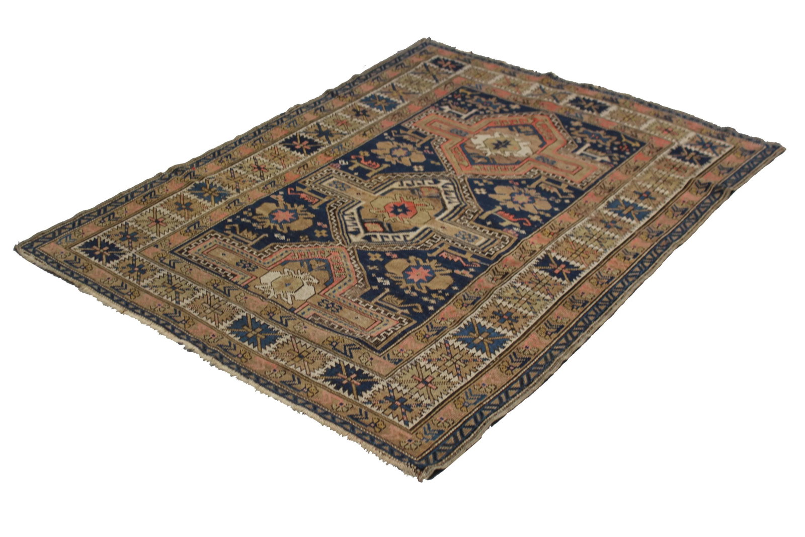 Antique Hand Knotted Kazak Rug - 4'0" x 5'4" - 2