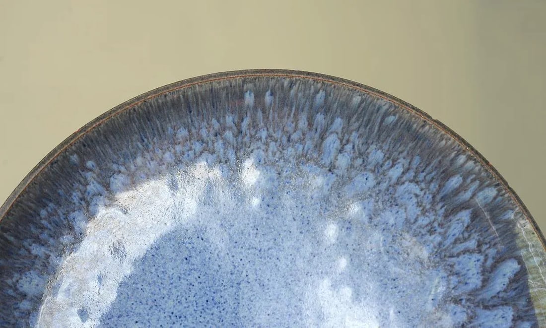 Signed James Lovera Periwinkle Drip Glaze Pottery Plate - 2
