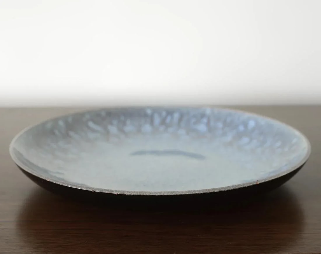 Signed James Lovera Periwinkle Drip Glaze Pottery Plate - 5