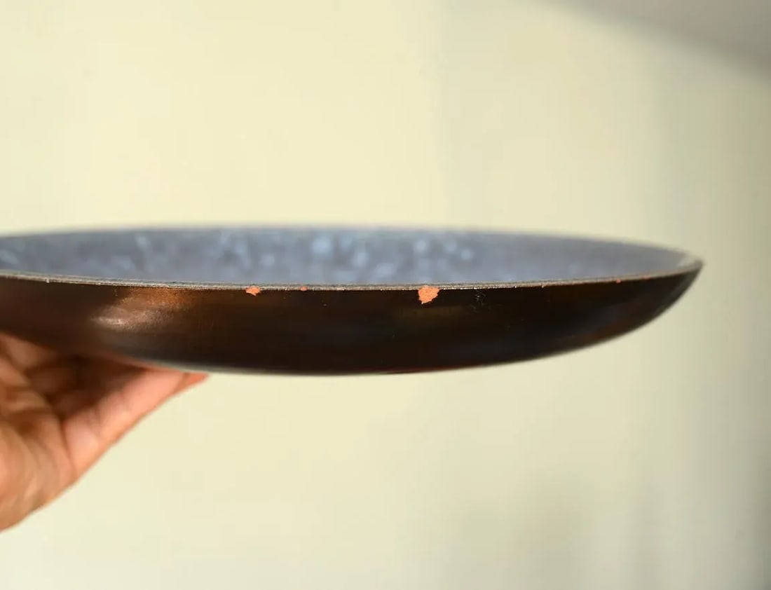Signed James Lovera Periwinkle Drip Glaze Pottery Plate - 6
