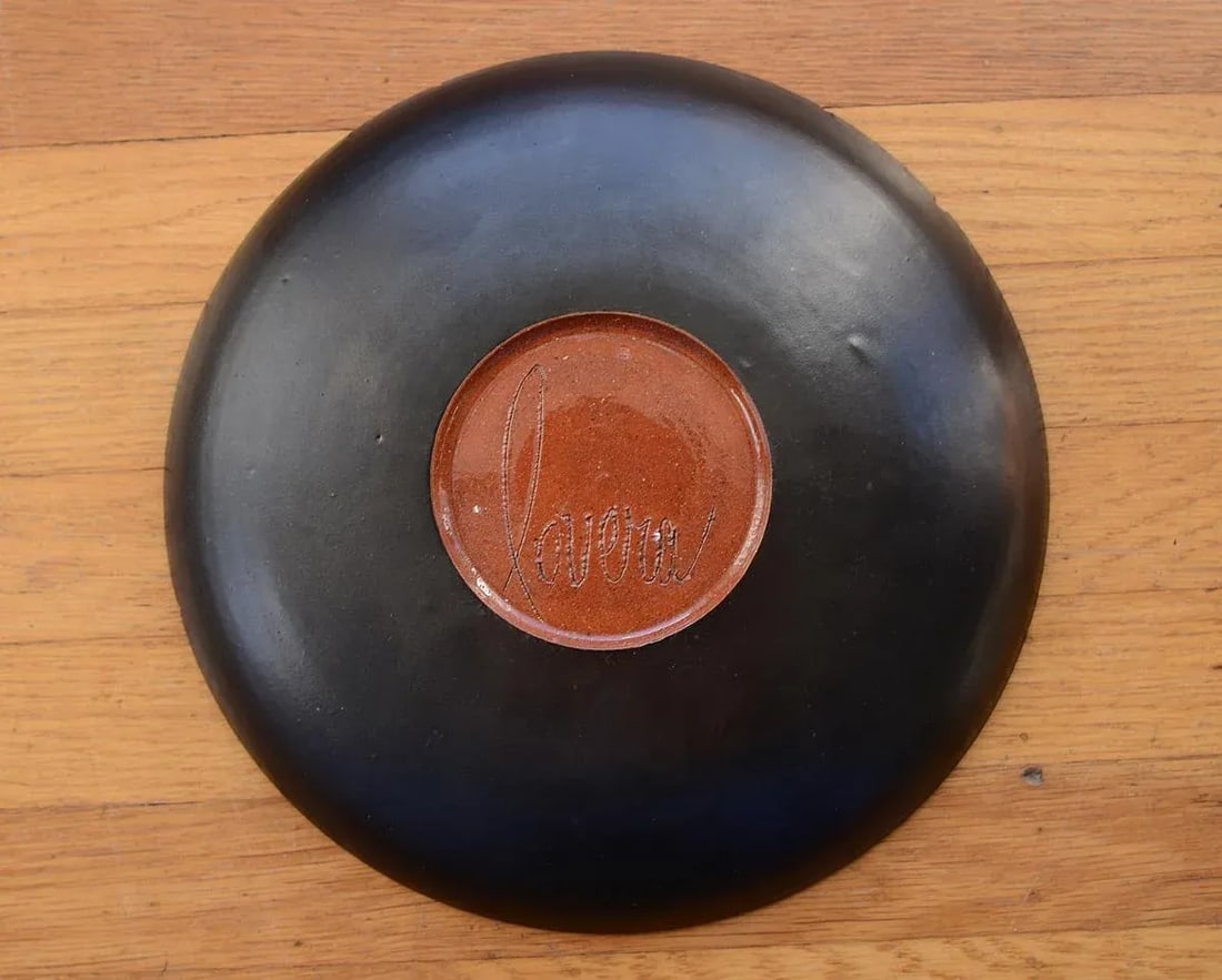 Signed James Lovera Periwinkle Drip Glaze Pottery Plate - 7