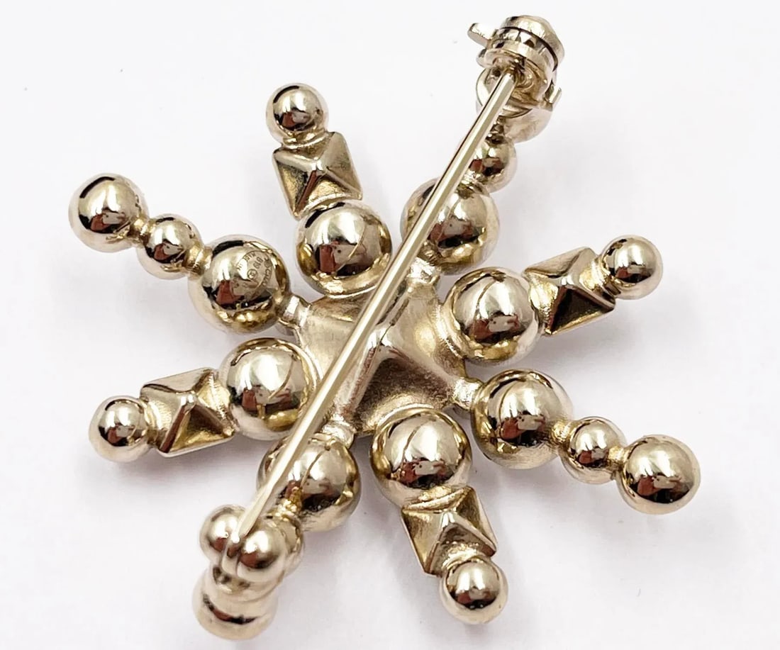 Chanel Gold CC Star Black Bead Pearl Crystal Small Brooch - 3