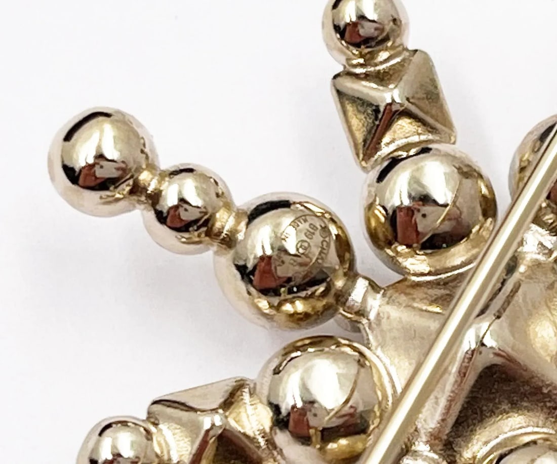 Chanel Gold CC Star Black Bead Pearl Crystal Small Brooch - 4