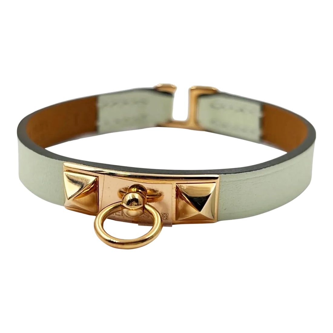 Hermes Brand New Rose Gold Rivale Mini Vert Fizz Mint Bracelet: Hermes Brand New Rose Gold Rivale Mini Vert Fizz Mint Bracelet * Marked Hermes * Comes with the original Hermes box, ribbon and booklet * Brand New -Approximately 6.5'' / T2 10281-3292 Please see the