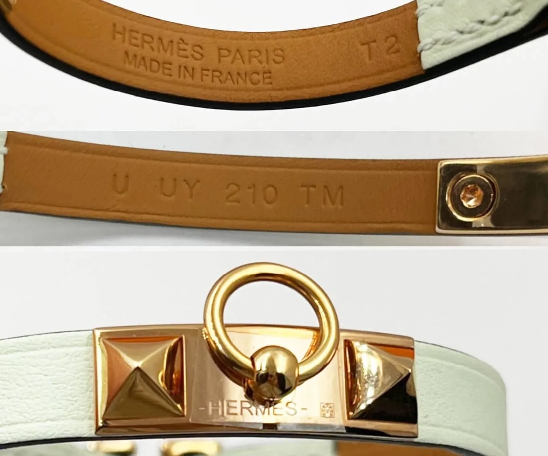 Hermes Brand New Rose Gold Rivale Mini Vert Fizz Mint Bracelet - 3