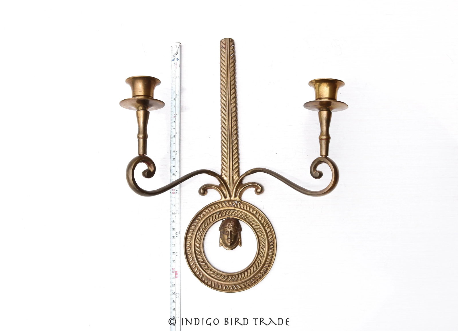 Pair of Vintage French Neoclassical Style Brass Wall Candle Sconces - 8