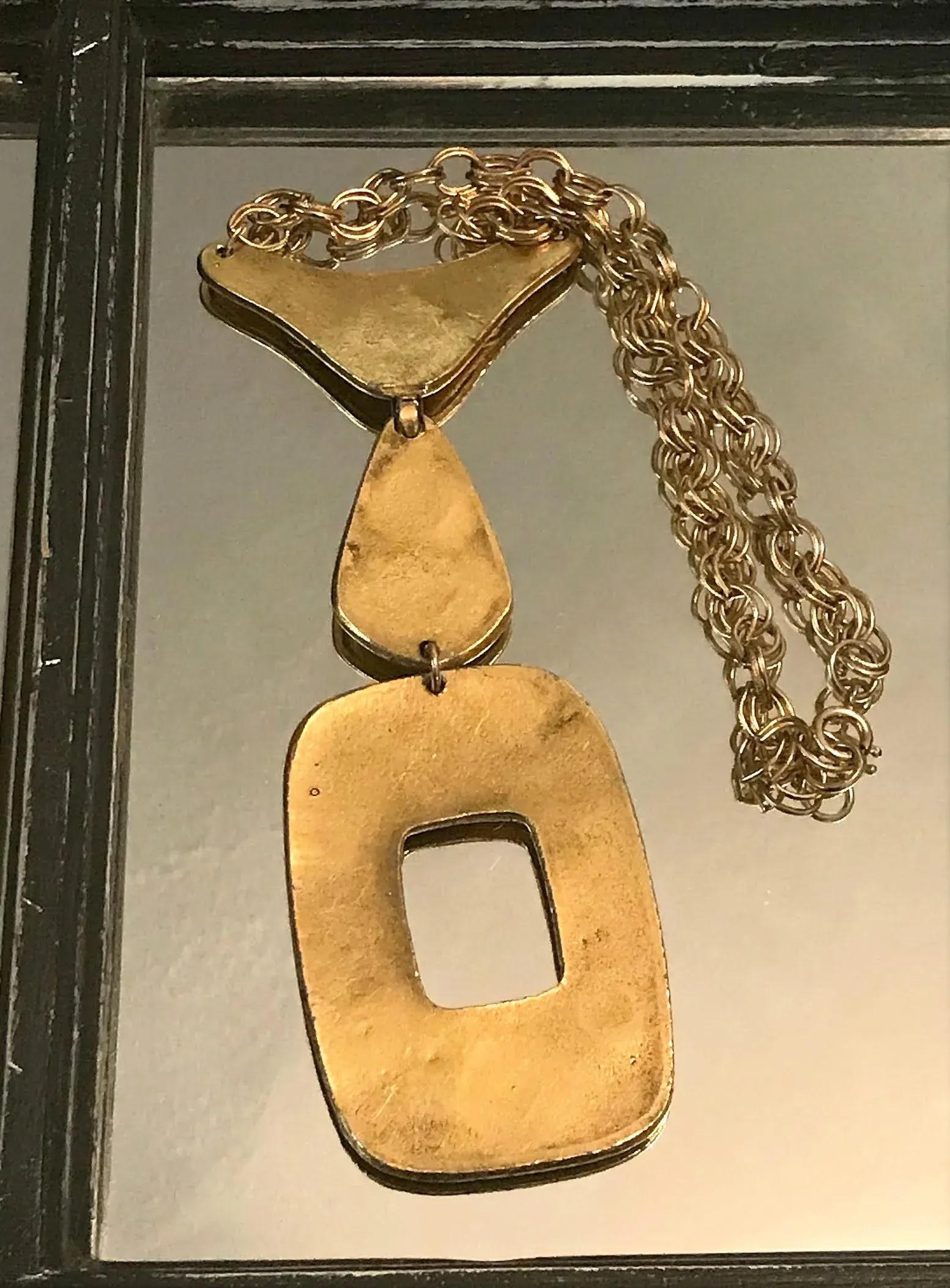 1970s Vintage Gold Egyptian Revival Statement Necklace - 6