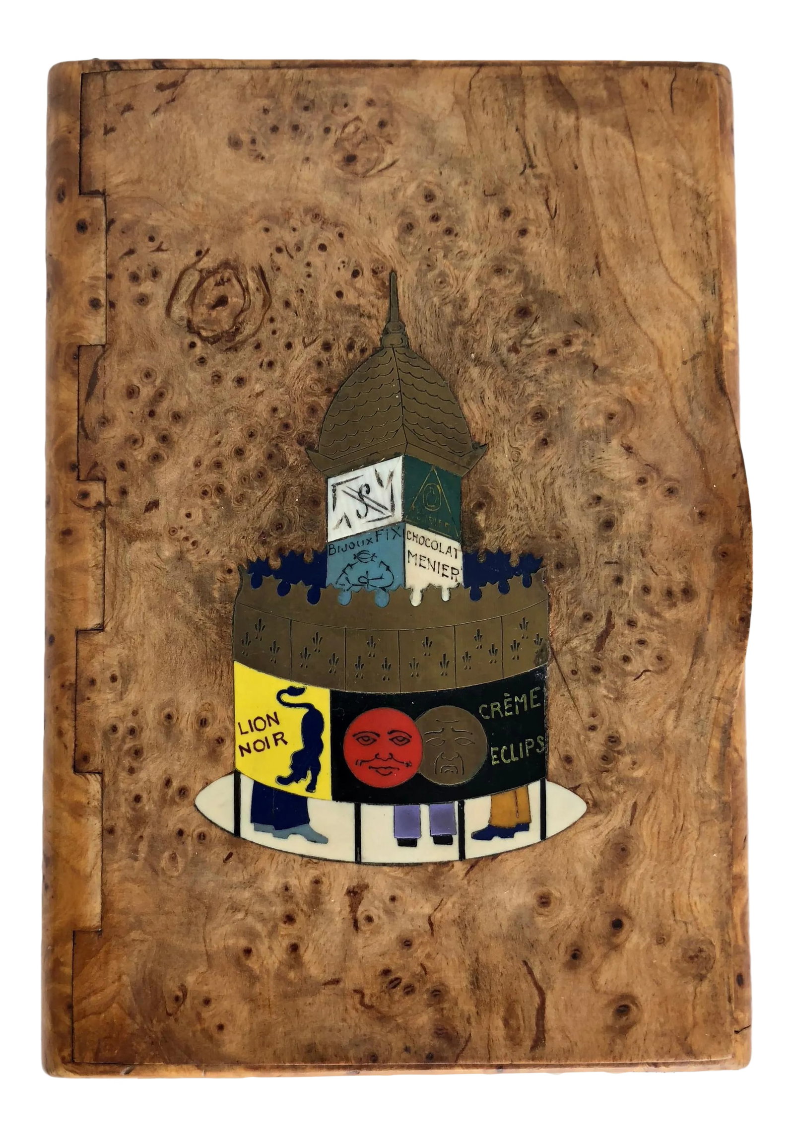 Art Deco French Cigarette Box With a Double Moon Face Motif (1 of 7)