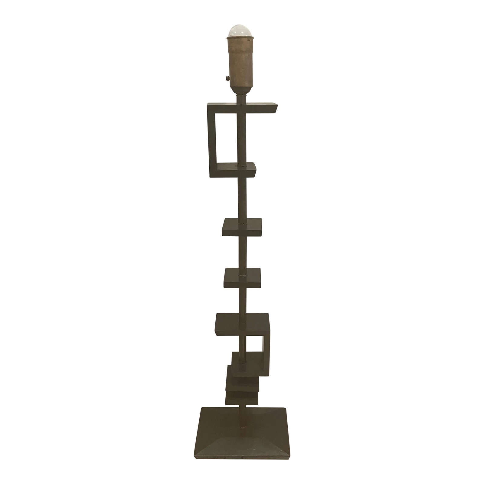 Vintage Mid-Century Modern Asian James Mont Style Floor Lamp: This vintage mid century modern Asian floor lamp is made of black cerused wood. We have seen this same chinoiserie lamp attributed to the great James Mont many times, but do not know if this is accura