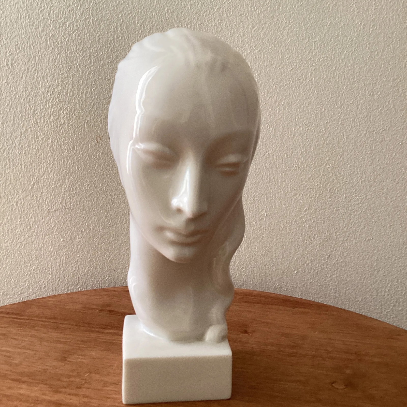 Vintage Art Deco Ceramic Porcelain Bust of a Woman Gaza De Vert for Early Lenox Green Stamp - 13