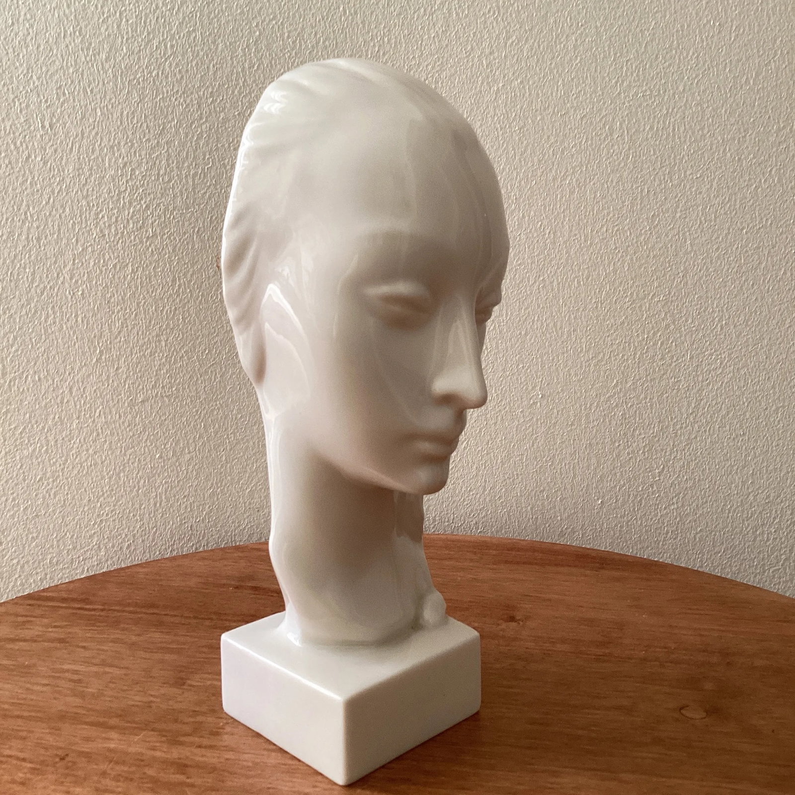 Vintage Art Deco Ceramic Porcelain Bust of a Woman Gaza De Vert for Early Lenox Green Stamp - 2