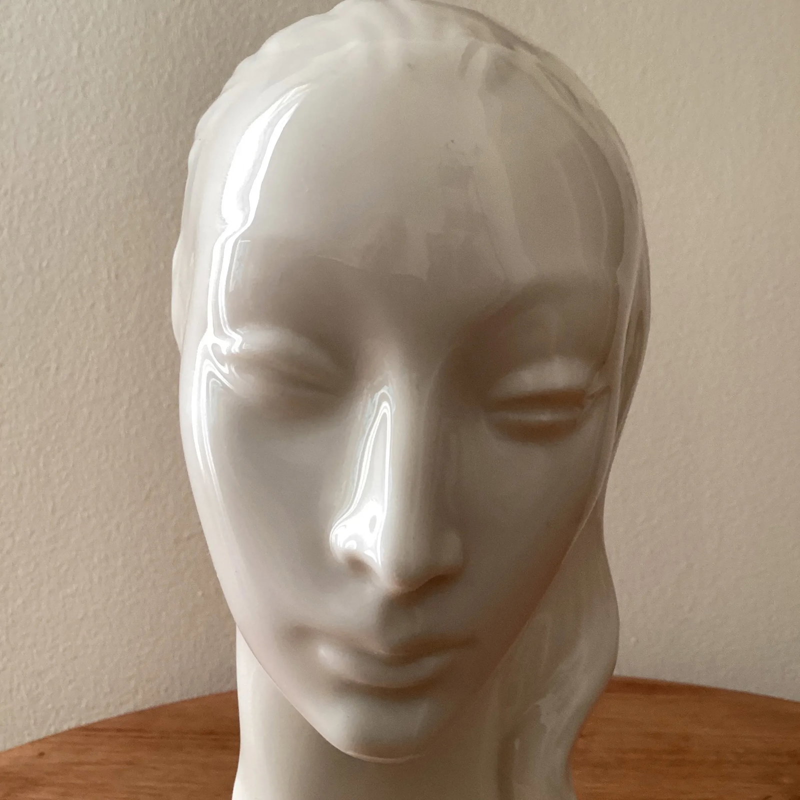 Vintage Art Deco Ceramic Porcelain Bust of a Woman Gaza De Vert for Early Lenox Green Stamp - 5
