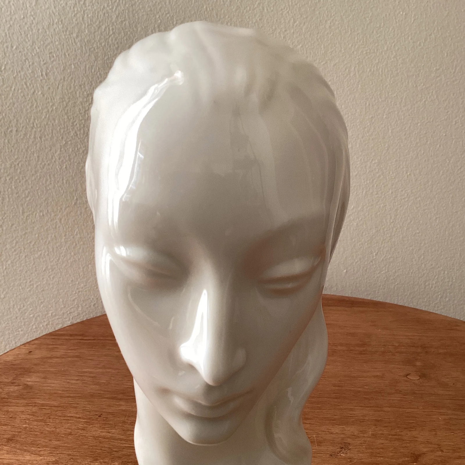 Vintage Art Deco Ceramic Porcelain Bust of a Woman Gaza De Vert for Early Lenox Green Stamp - 6