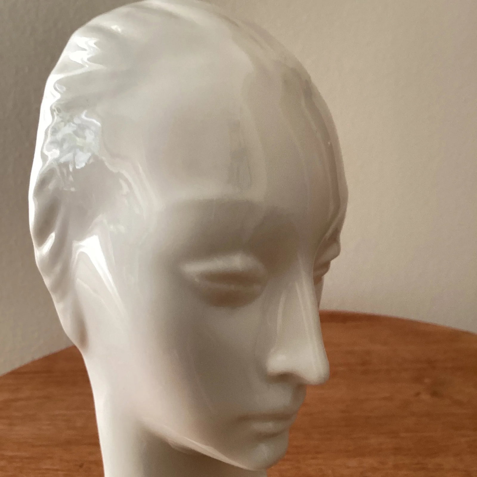 Vintage Art Deco Ceramic Porcelain Bust of a Woman Gaza De Vert for Early Lenox Green Stamp - 7