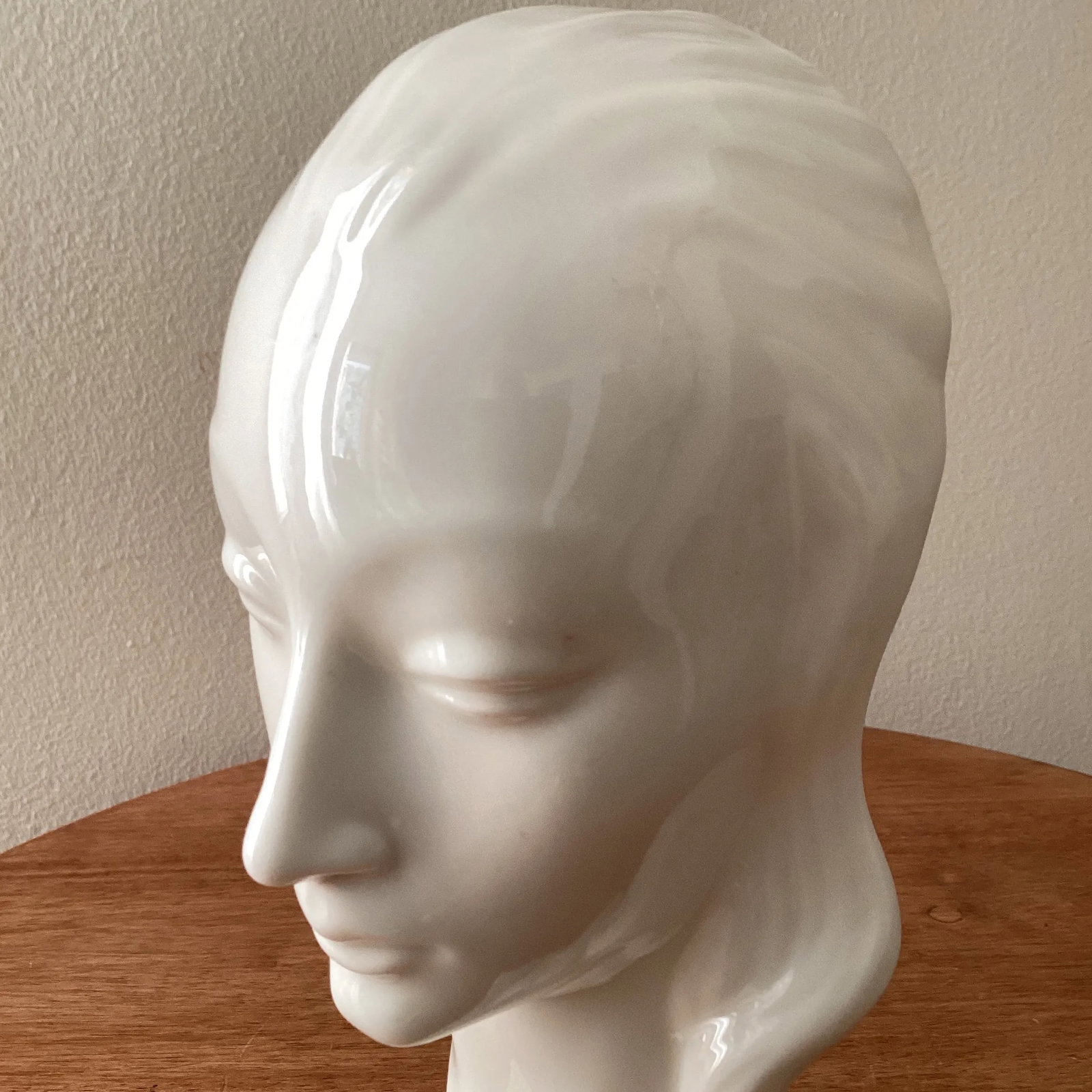 Vintage Art Deco Ceramic Porcelain Bust of a Woman Gaza De Vert for Early Lenox Green Stamp - 8
