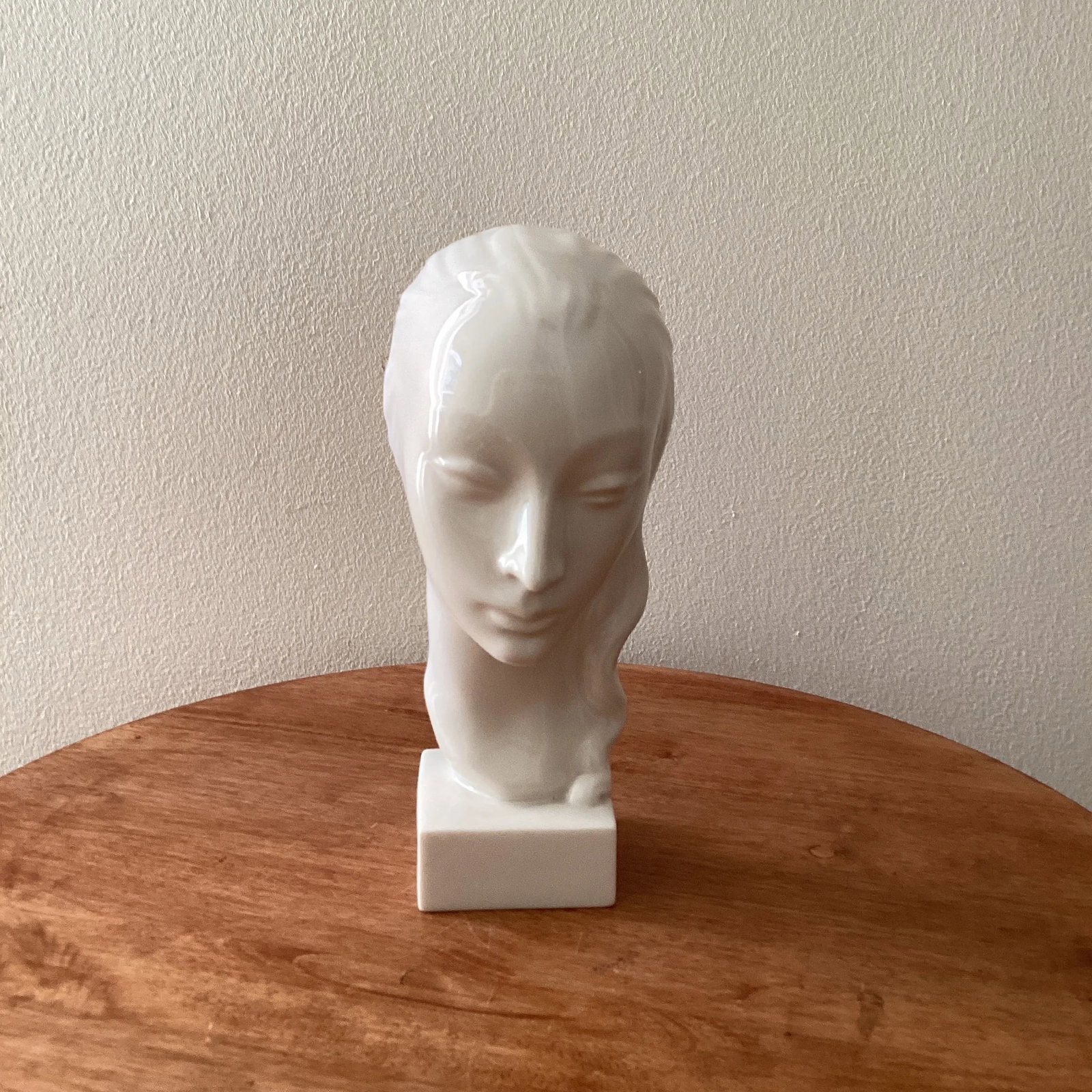 Vintage Art Deco Ceramic Porcelain Bust of a Woman Gaza De Vert for Early Lenox Green Stamp - 9