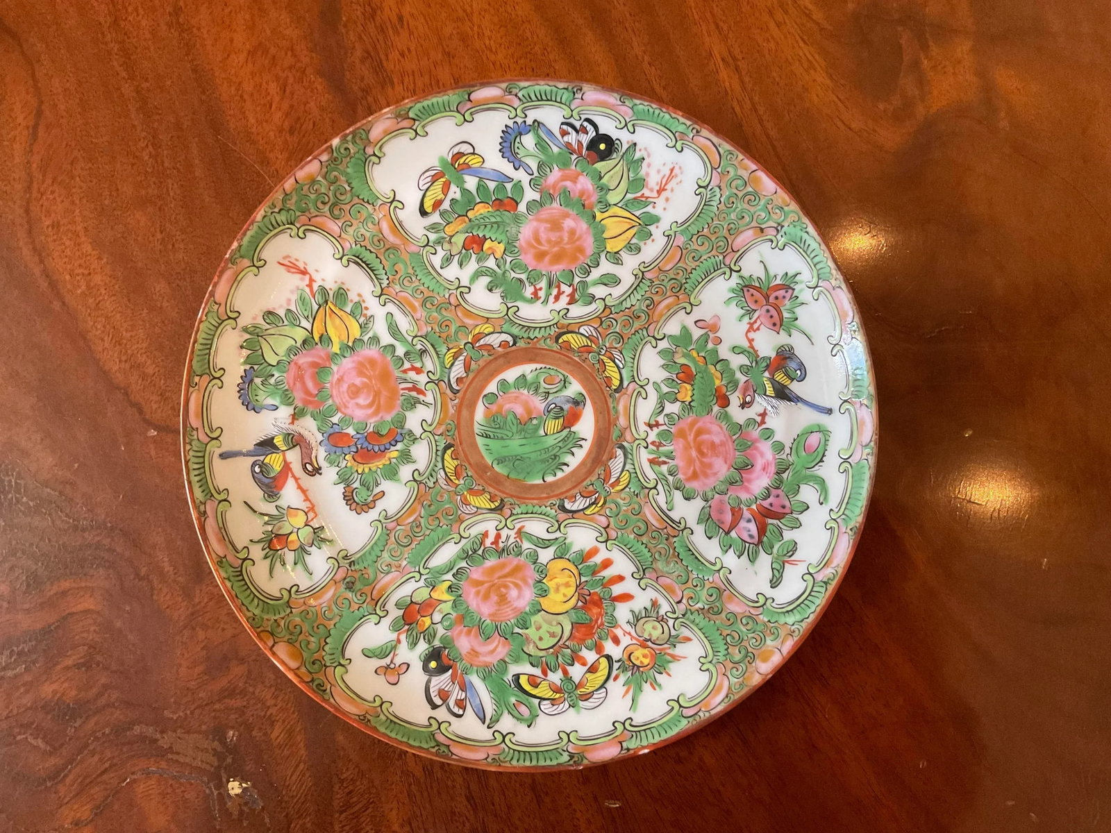 Antique Late 19th Century Medallion Rose Plate and Dish - Set of 2 - 4