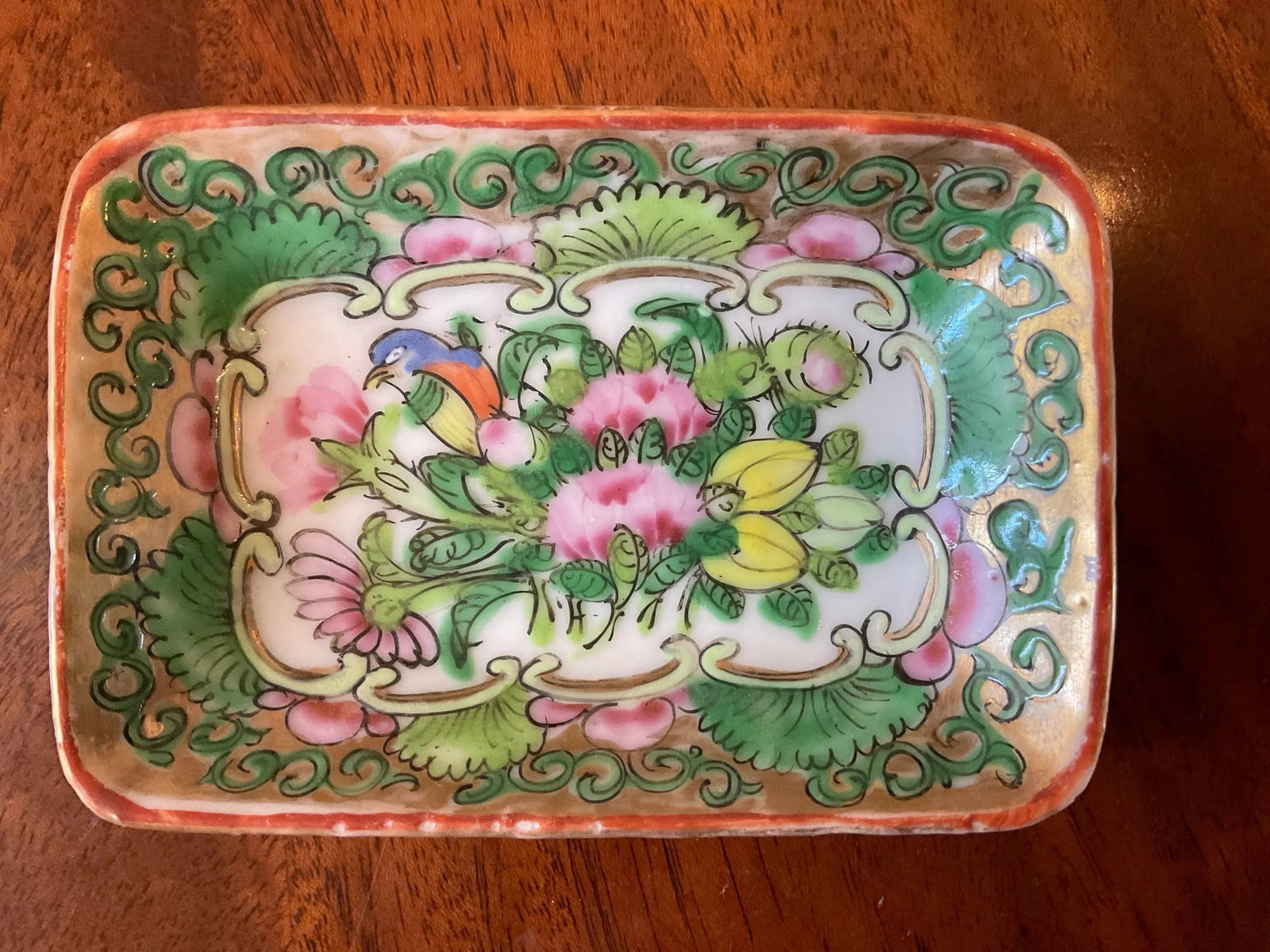 Antique Late 19th Century Medallion Rose Plate and Dish - Set of 2 - 6