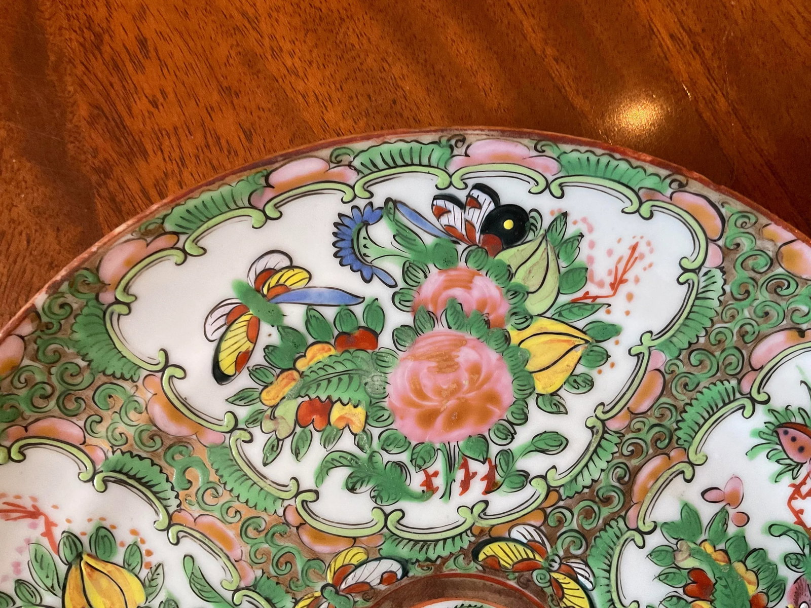 Antique Late 19th Century Medallion Rose Plate and Dish - Set of 2 - 7