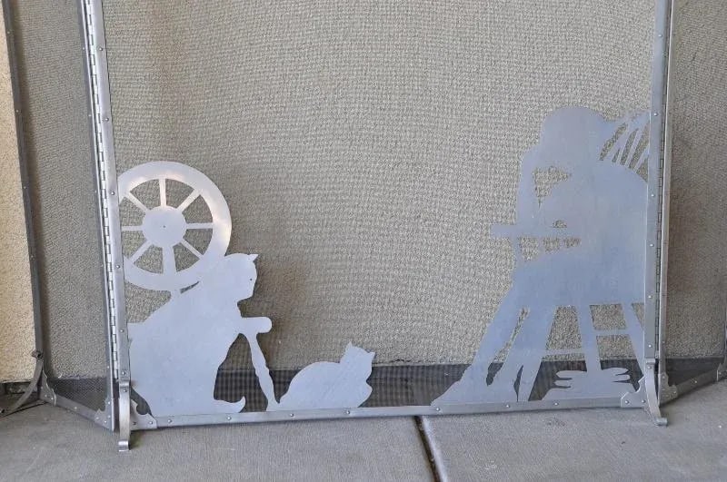Vintage Folk Art Cut Out Fireplace Screen - 3
