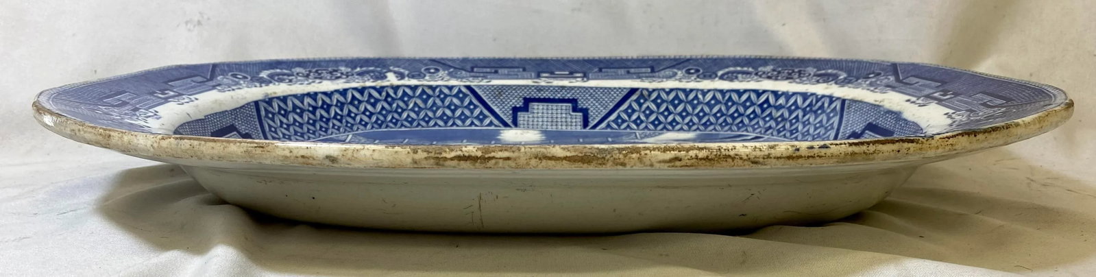 Antique Blue Willow Serving Platter From England - Circa 1880 - 9
