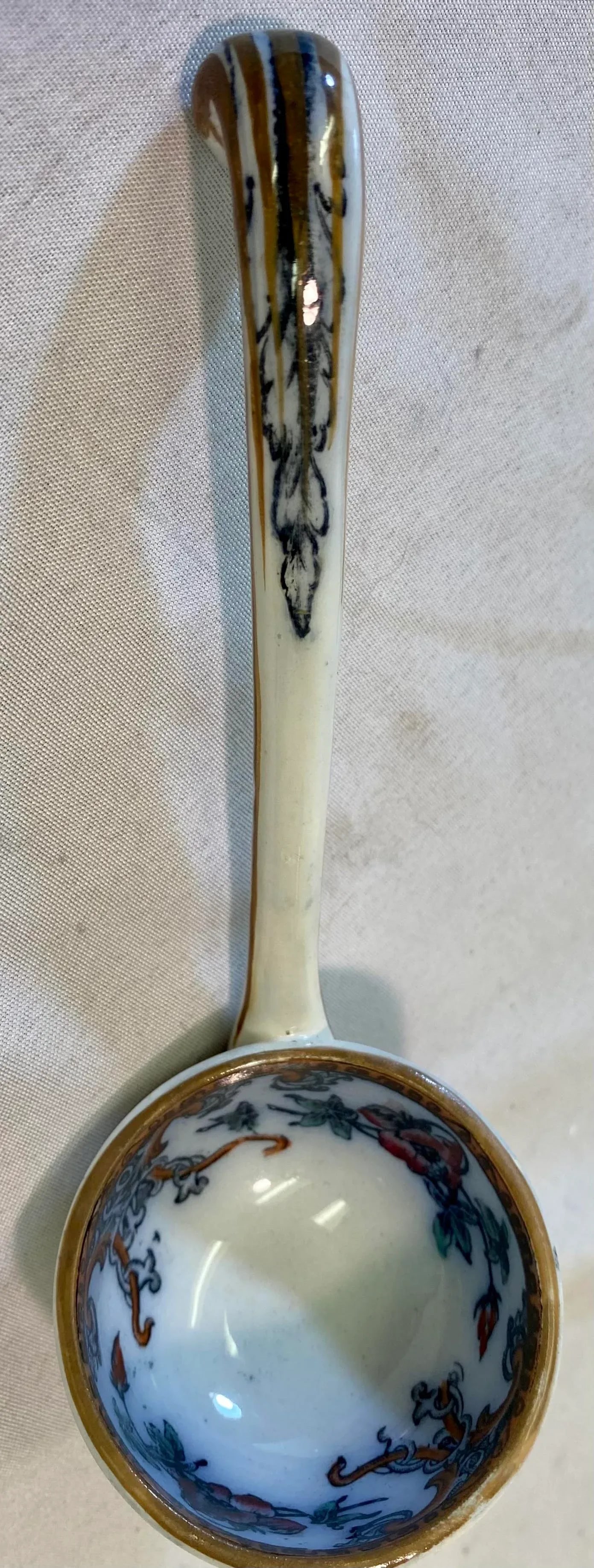 Antique Wedgwood Pearl-Ware Flow Blue Shannon Pattern Covered Sauce Tureen With Ladle From England - - 10