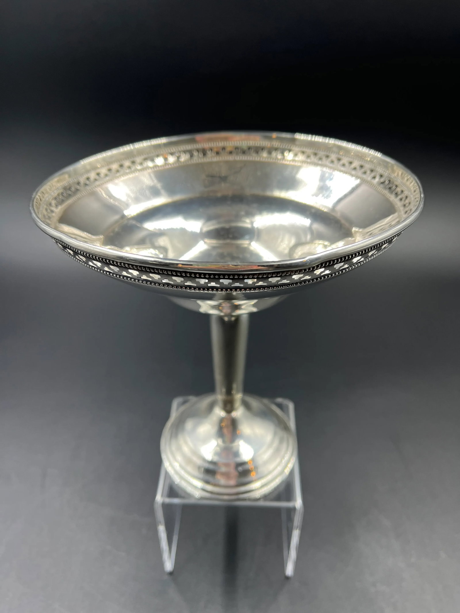 Antique Sterling Silver Compote - 9
