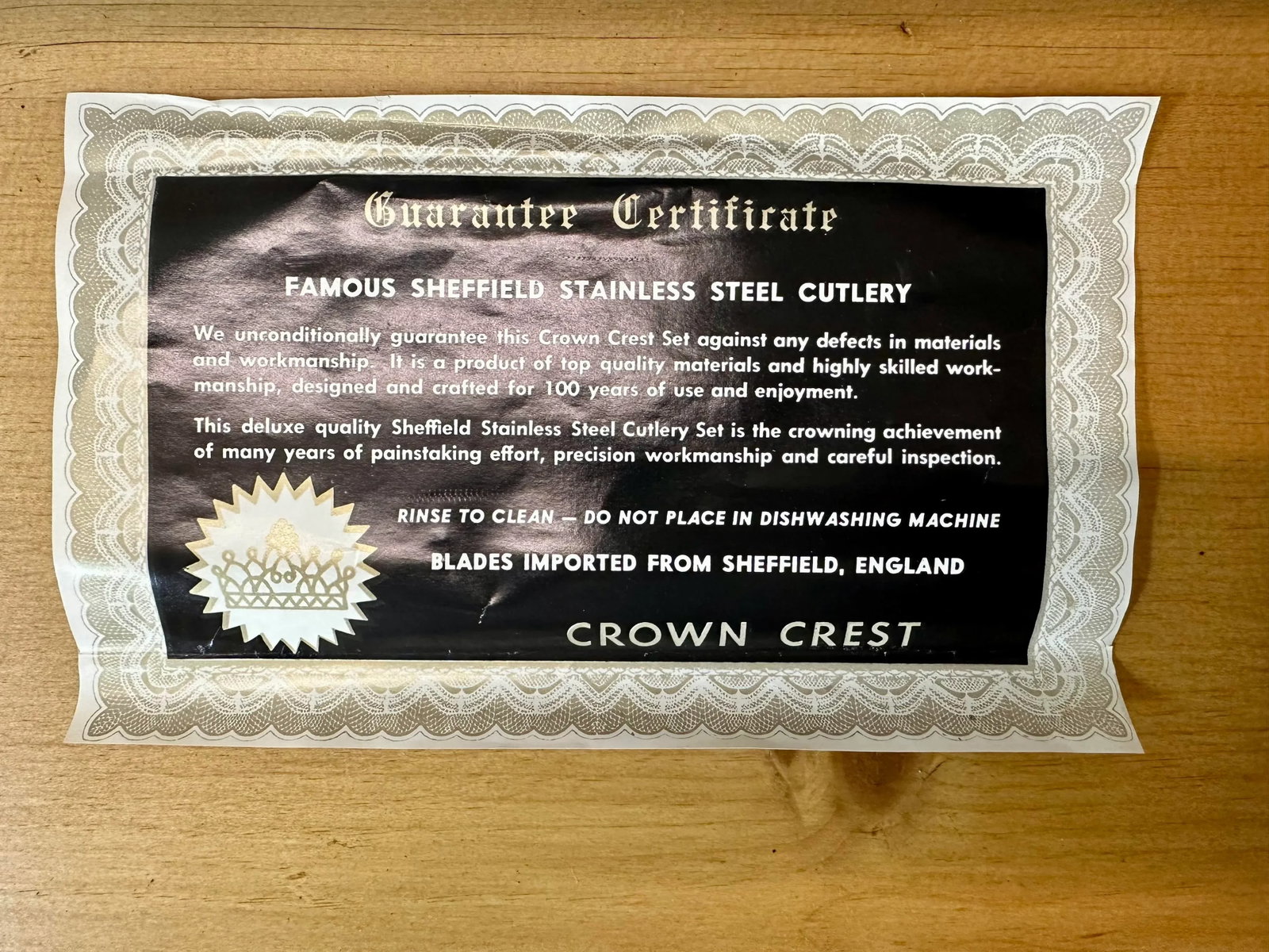 Vintage Crown Crest Sheffield England Faux Antler Handle Cutlery Cutlery - 3