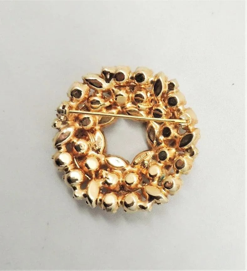 Vintage 1950s Signed Napier Filigree Faux-Citrine Brooch - 4