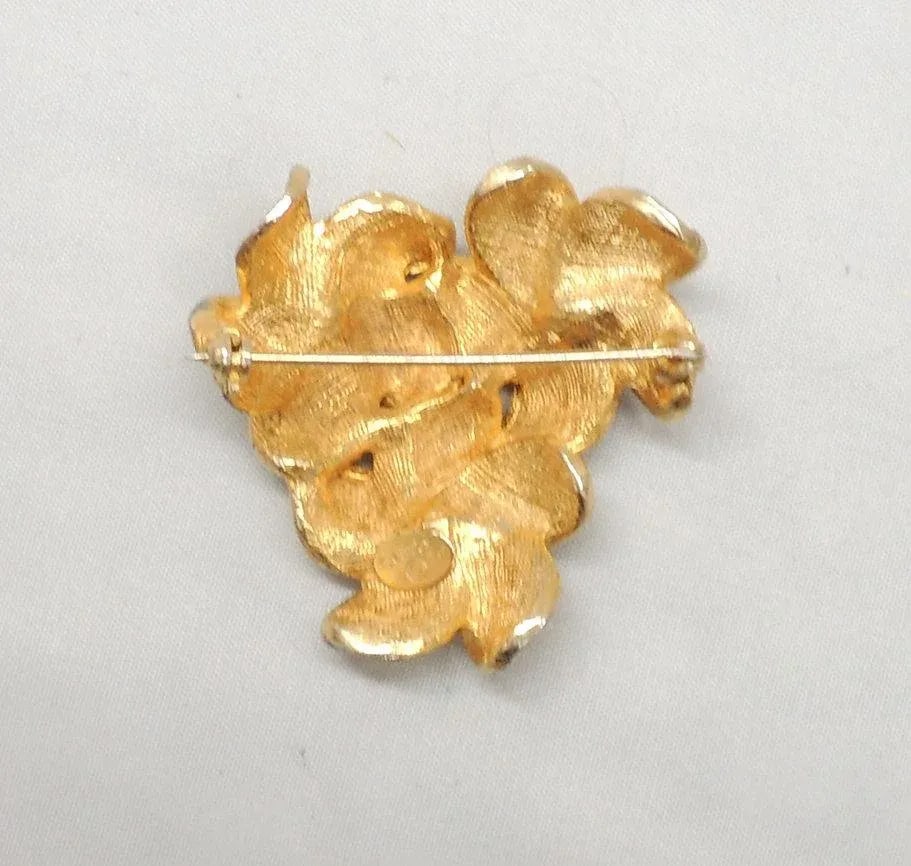 Vintage 1960s DeNicola 3 Flowers Rhinestone Brooch - 2