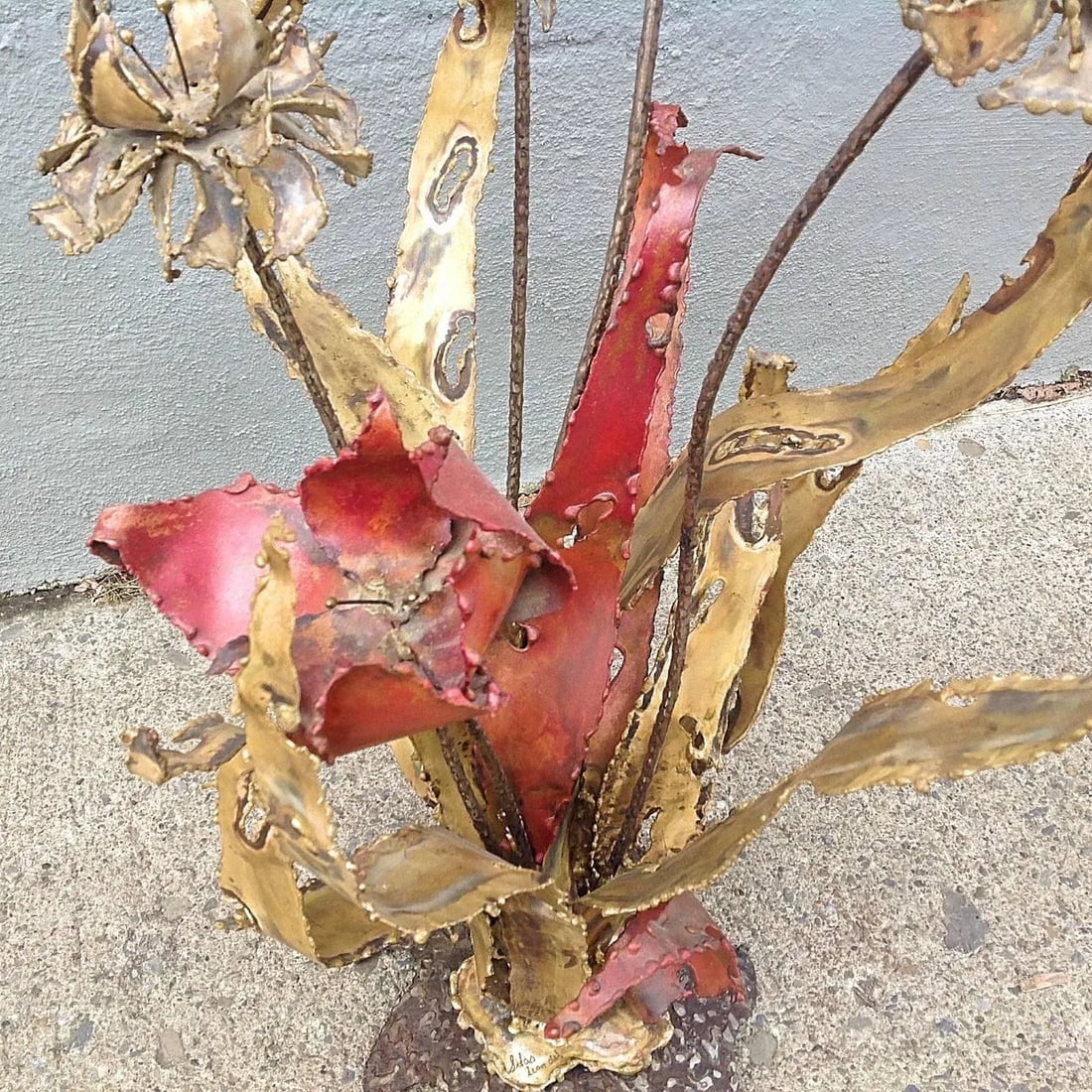Silas Seandel Brutalist Torch Cut Floriform Sculpture - 3