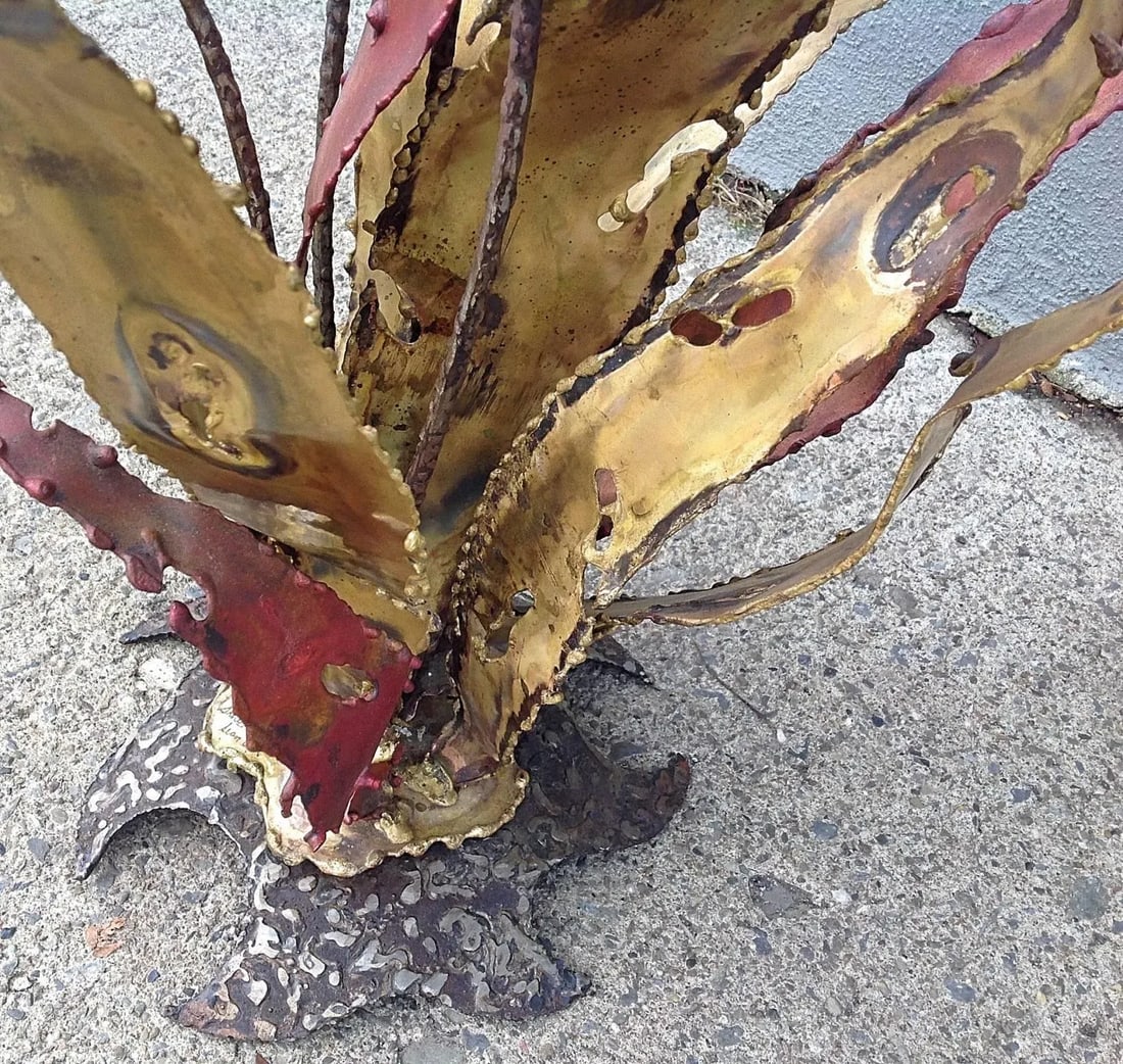 Silas Seandel Brutalist Torch Cut Floriform Sculpture - 6