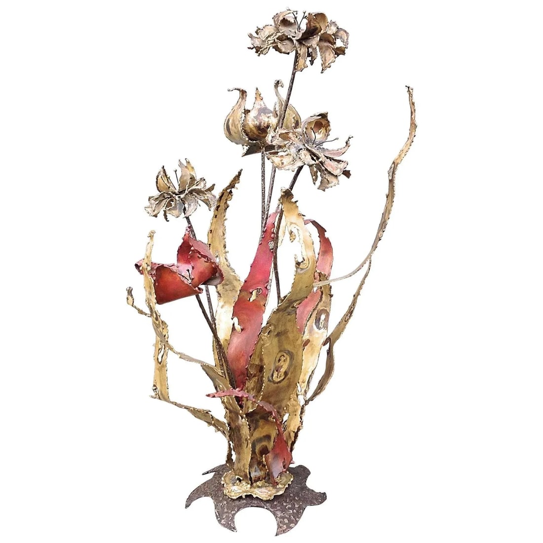 Silas Seandel Brutalist Torch Cut Floriform Sculpture - 8
