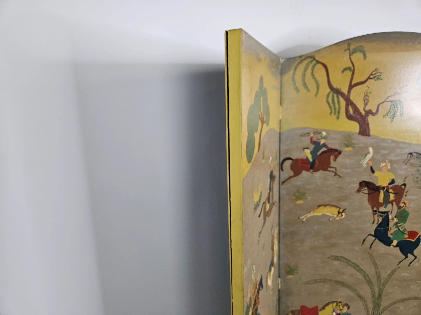 Mid 20th Century Bernard Steffen "Persian Panorama" Tri-Fold Wood Screen - 6