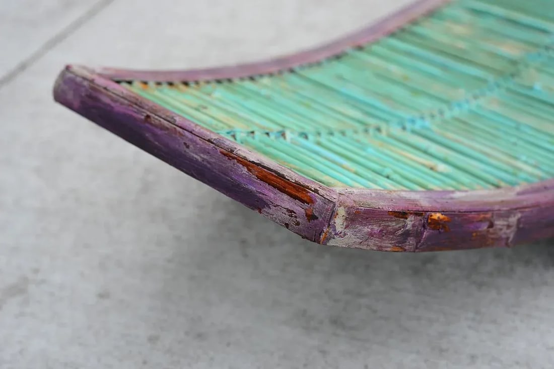 Vintage Mid Century Modern Painted Bamboo Magazine Rack - 6