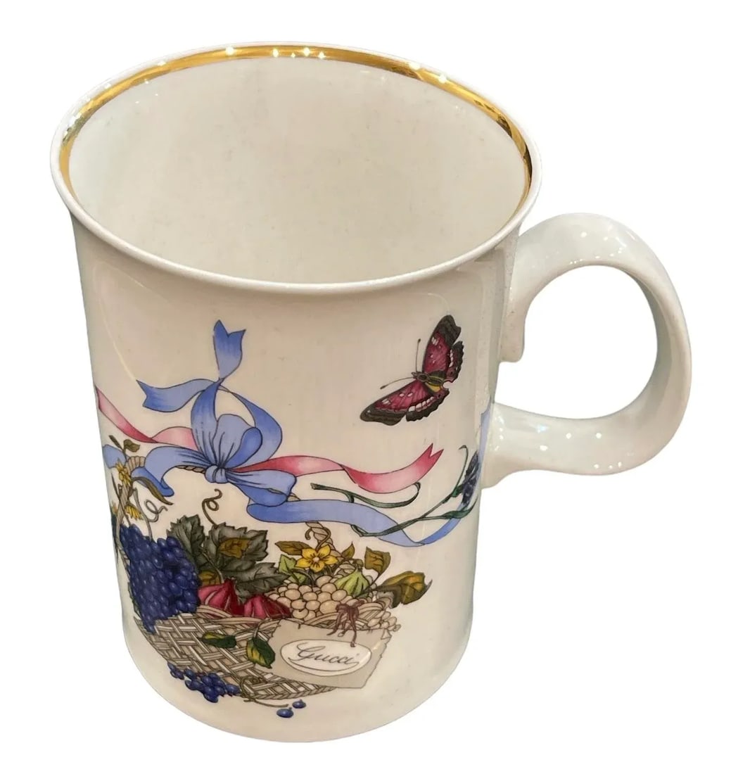 Gucci Set/6 Vintage Bone China Mugs W" Original Box - 10