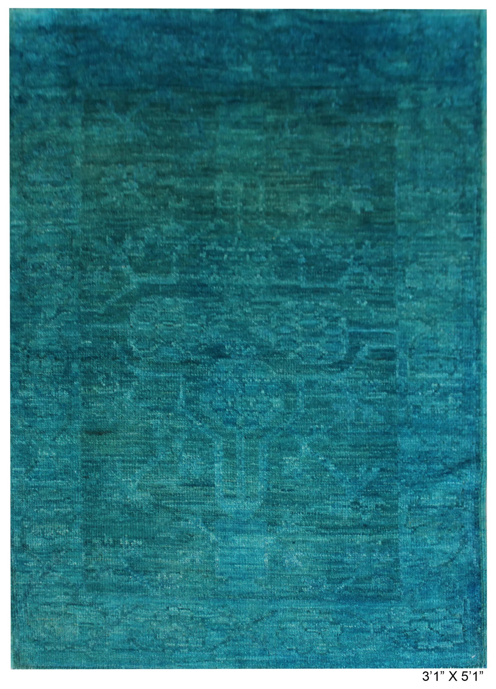 Hand Knotted Overdyed Oushak Rug - 3'2" x 5'11" - 4