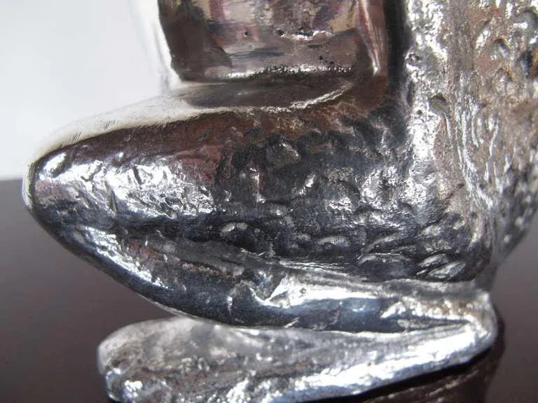 1970s Figurative Arthur Court Cast Aluminum Frog Pitcher - 3