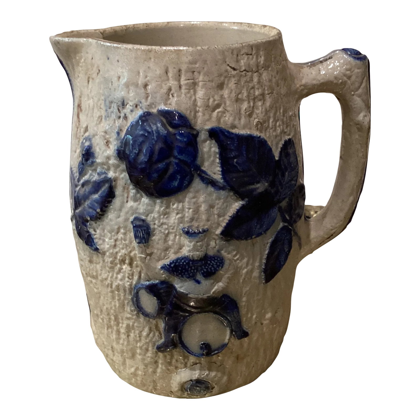 Antique Utica Whites Pottery Ny Blue Decorated Stoneware Jug Pub Scene Motif Circa 1880 (1 of 13)