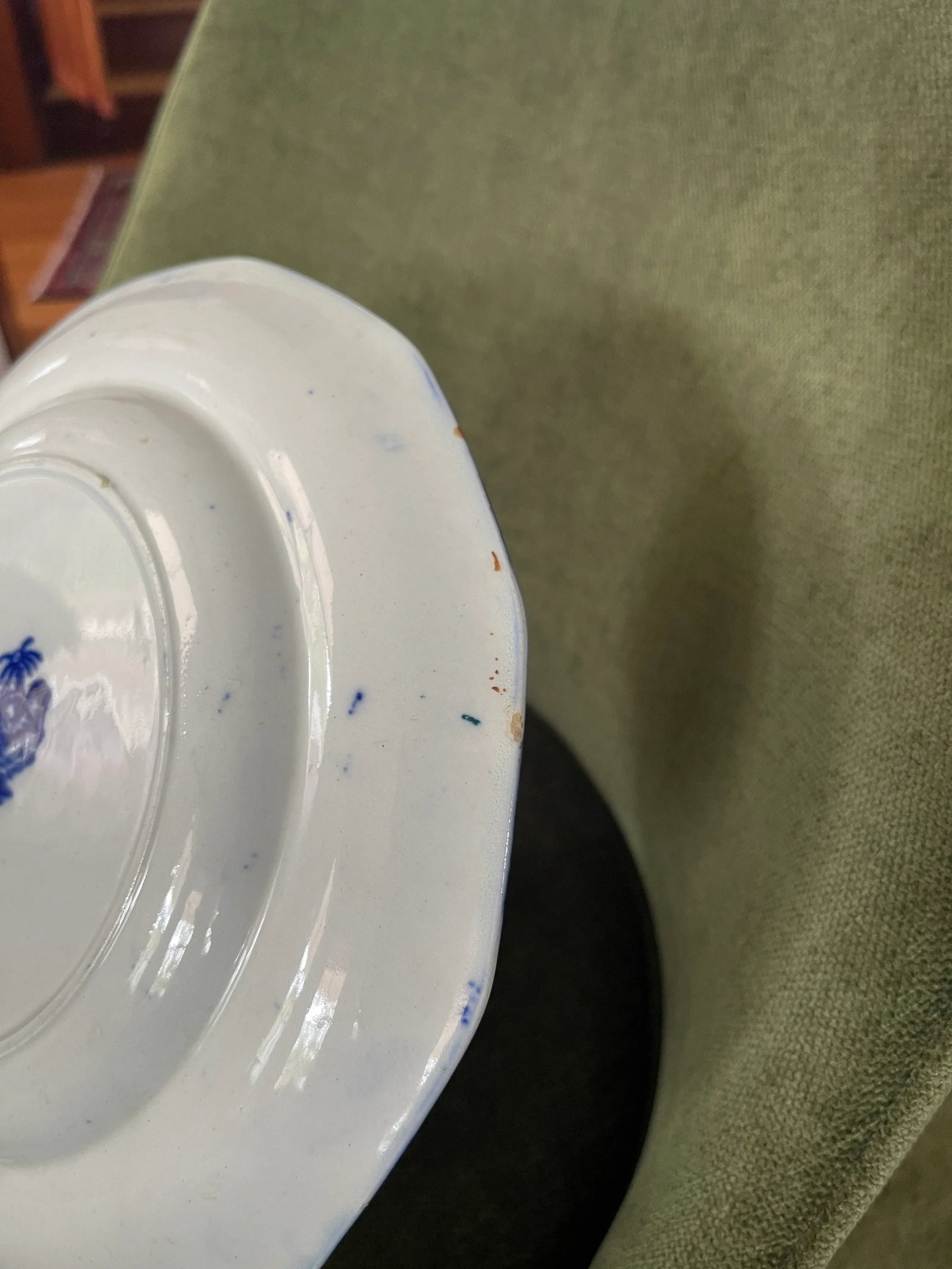 1800s W. Adams Co. England Kyber Flow Blue Dinner Plates - Set of 12 - 8