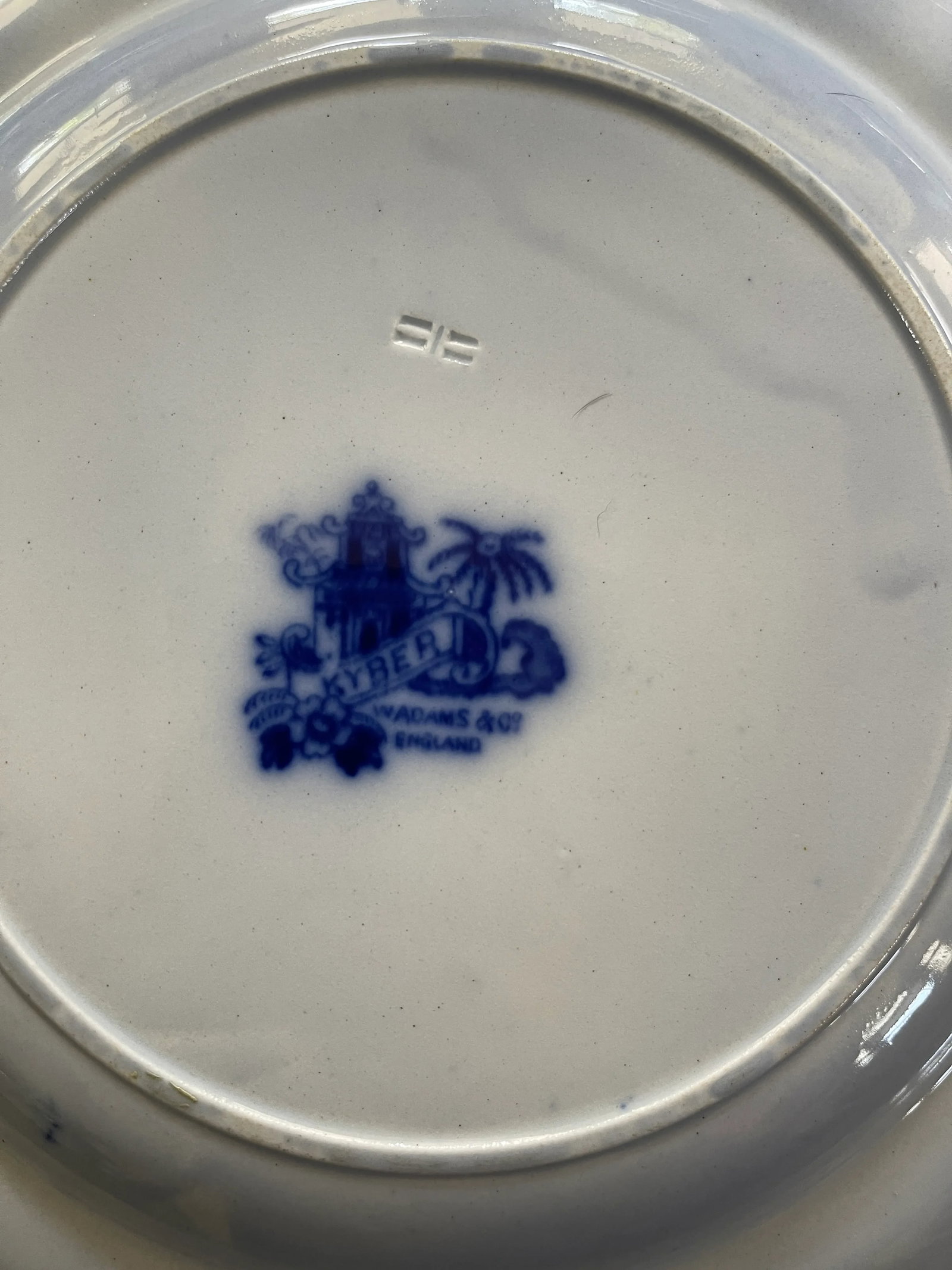 1800s W. Adams Co. England Kyber Flow Blue Dinner Plates - Set of 12 - 9