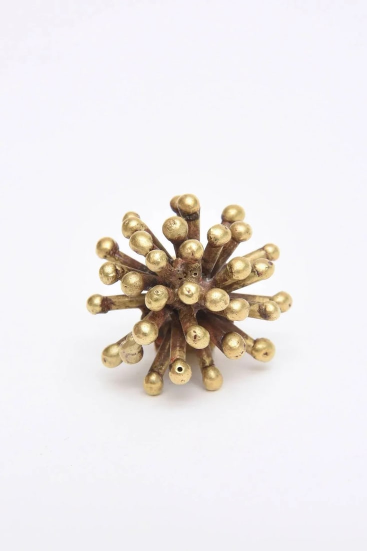 Vintage Bronze Studio Sputnik Starburst Sculptural Ring Attributed to Pal Kepenes Size 4.75 - 3