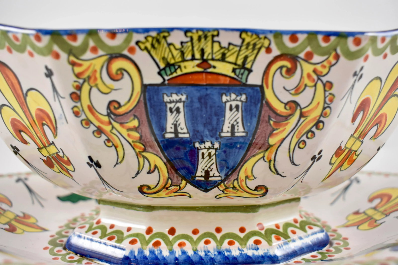 19-C. Alcide Chaumeil French Faience Armorial Sauce Boat - 2