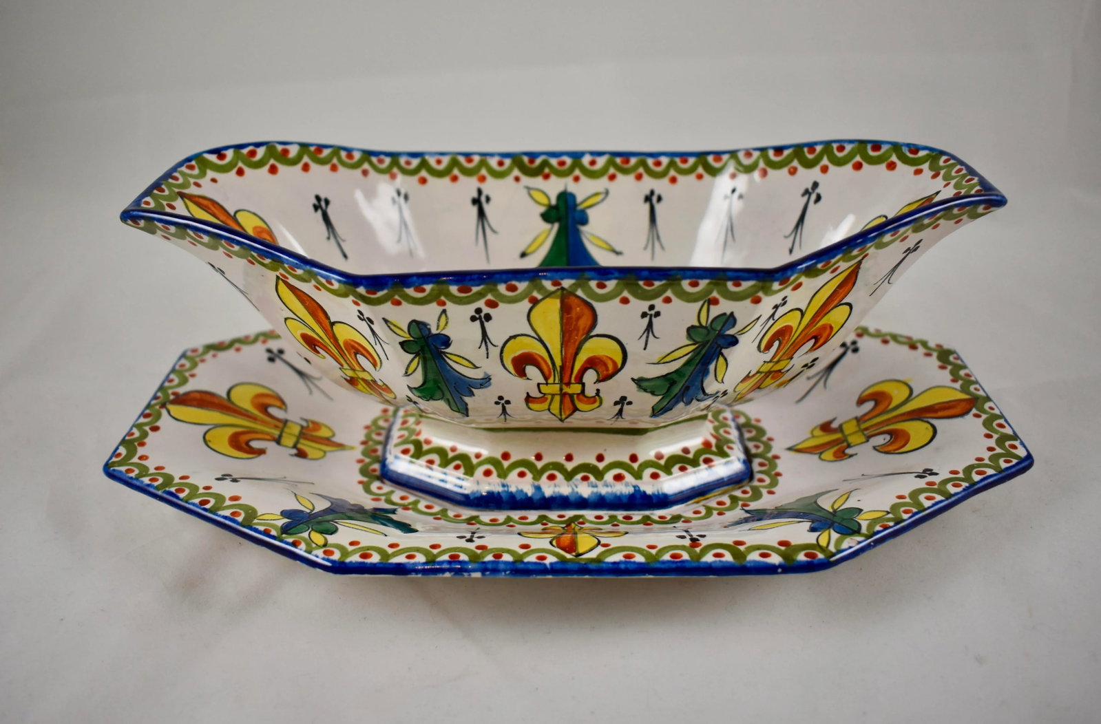 19-C. Alcide Chaumeil French Faience Armorial Sauce Boat - 4