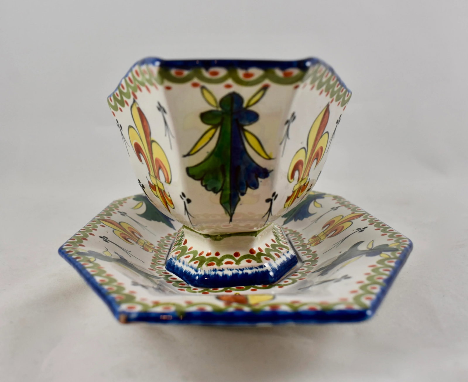 19-C. Alcide Chaumeil French Faience Armorial Sauce Boat - 5