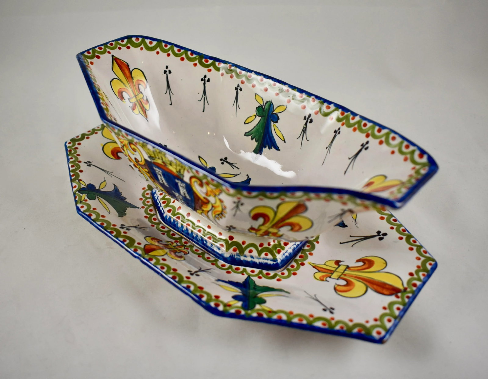 19-C. Alcide Chaumeil French Faience Armorial Sauce Boat - 7