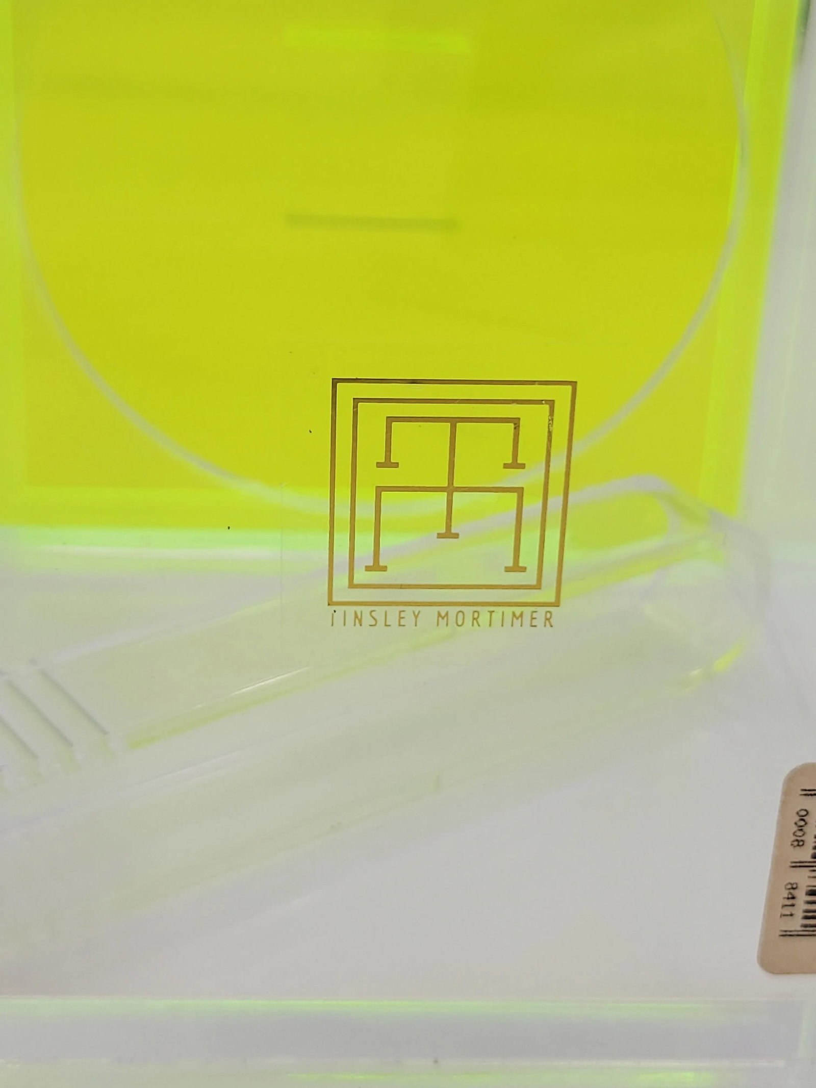 2000s Tinsley Mortimer Clear Neon Green Lucite Ice Bucket, Limited Edition - 5