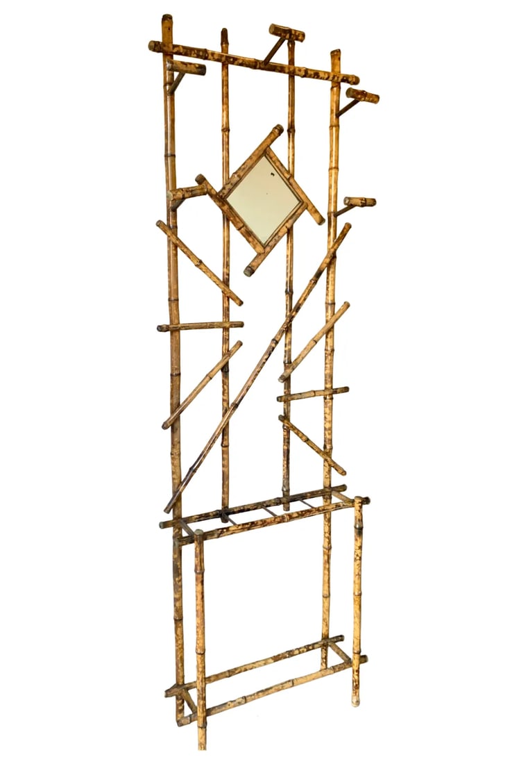 Vintage Mid-Century Bamboo Hall Tree - 11
