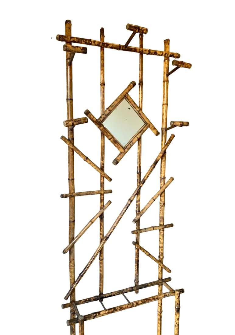Vintage Mid-Century Bamboo Hall Tree - 4
